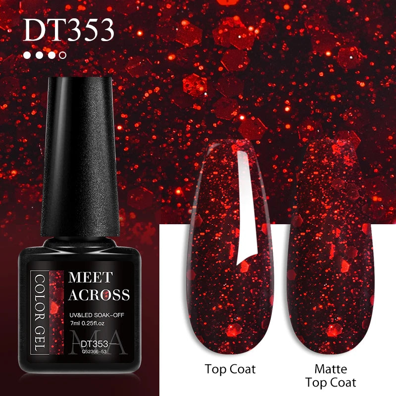 7ml Gel Nail Polish Kit - Semi-Permanent UV & LED Soak Off Varnish for Manicure