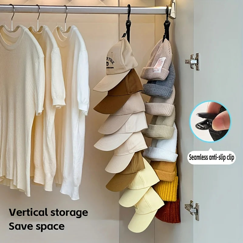 Over the Door Cap Rack Organizer Holds 8 Baseball Hats Adjustable Closet Hanger