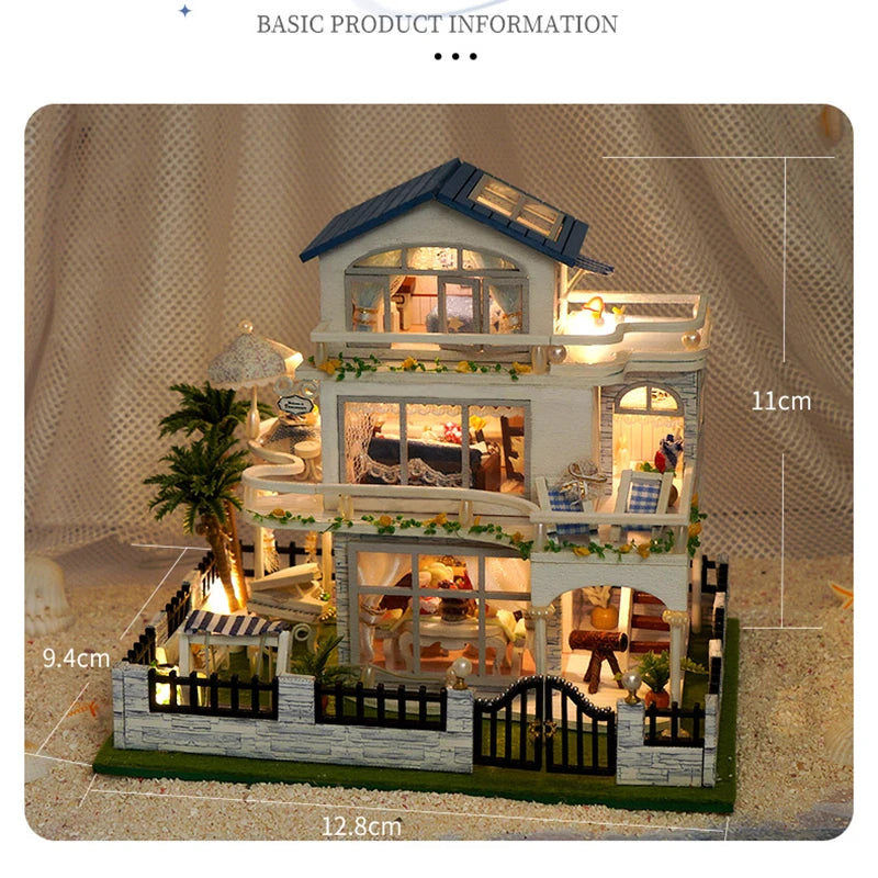 Mini Wooden Dollhouse Furniture Light Kit for DIY Crafting - Multiple Colors
