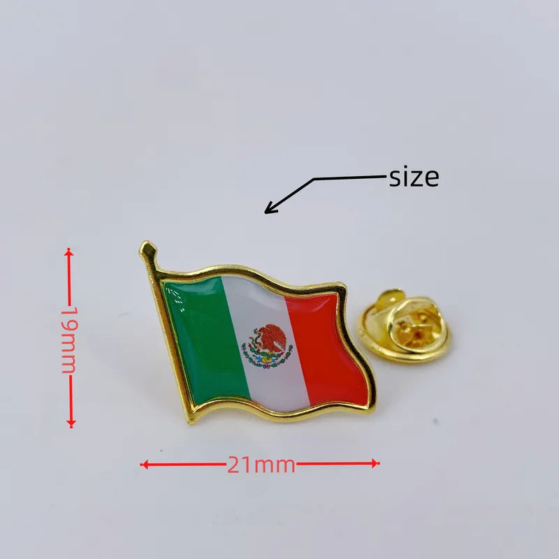 Metal Mexico Flag Pins Waving Mexican Flag Lapel Pin - Patriotic Souvenir