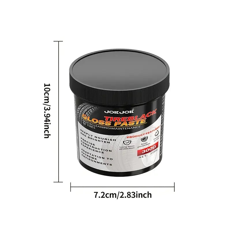 Car Tire Gloss Wax 300G - Durable Black Polishing & Refurbishing Wax