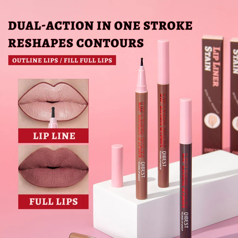 Matte Waterproof Lip Liner Pencil - Natural Lip Contour & Lipstick Effect