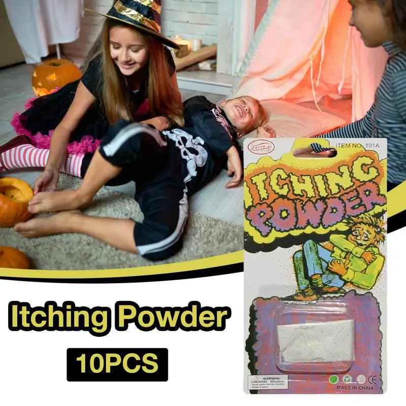 Halloween Prank Itching Powder Set - 10 Pack Safe Trick Prop for Parties