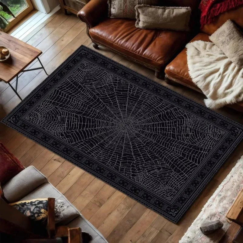 Dark Spider Rug Non-Slip Washable Home Decor for Living Rooms and Kitchens