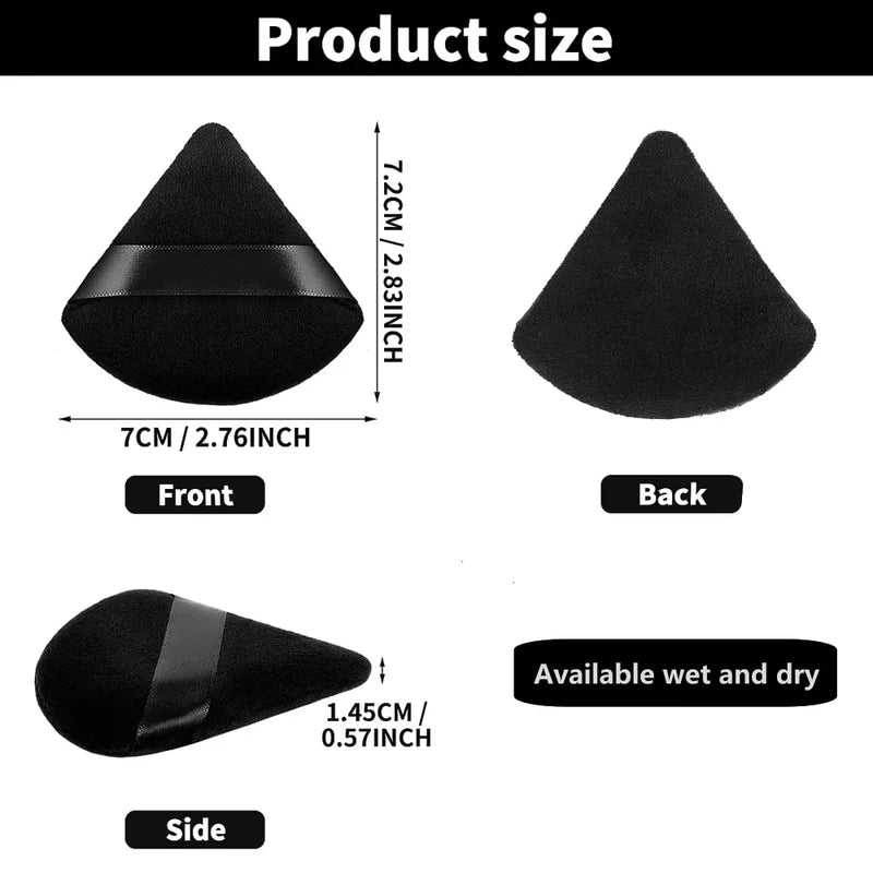 Triangle Velvet Powder Puff Makeup Sponge - Soft Cosmetic Blending Tool