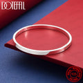 925 Sterling Silver Openable Flat Bangle for Wedding & Party Jewelry