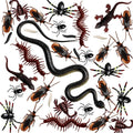 148pcs Halloween Fake Insect Cockroach Spider Bug Set for Haunted House Decorations