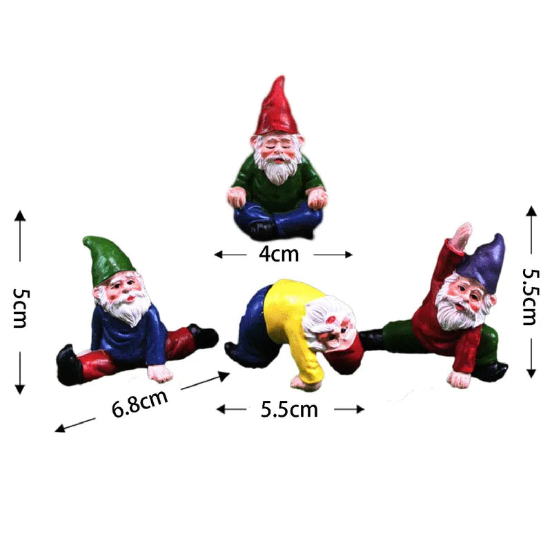 Hand-Painted Garden Gnome Statue Decorations Lawn Ornament with Turtle Design