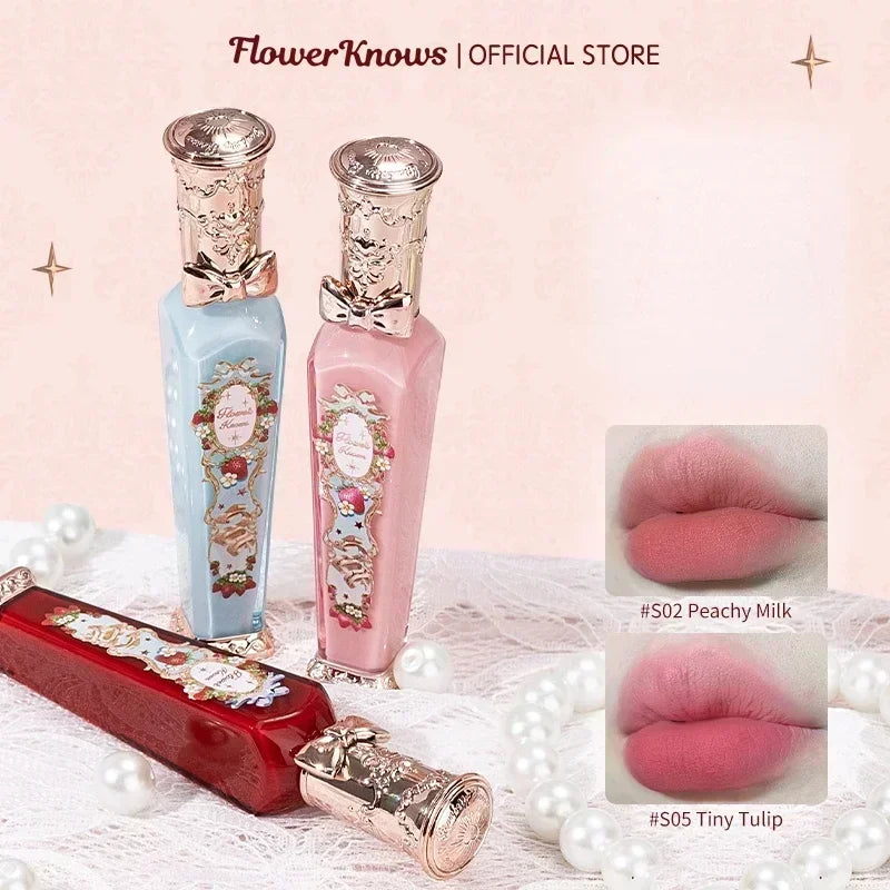 Long Lasting Velvet Lip Tint & Lip Gloss Set - Flower Knows Rococo Series