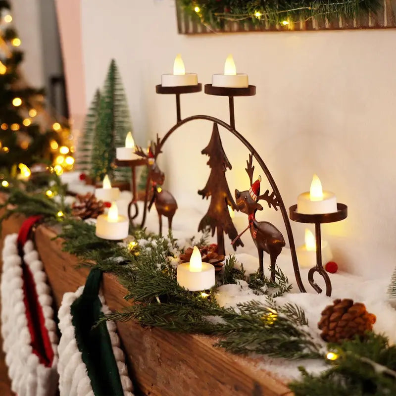 Flameless LED Tea Light Candles Set with Warm White Light for Holiday Decor