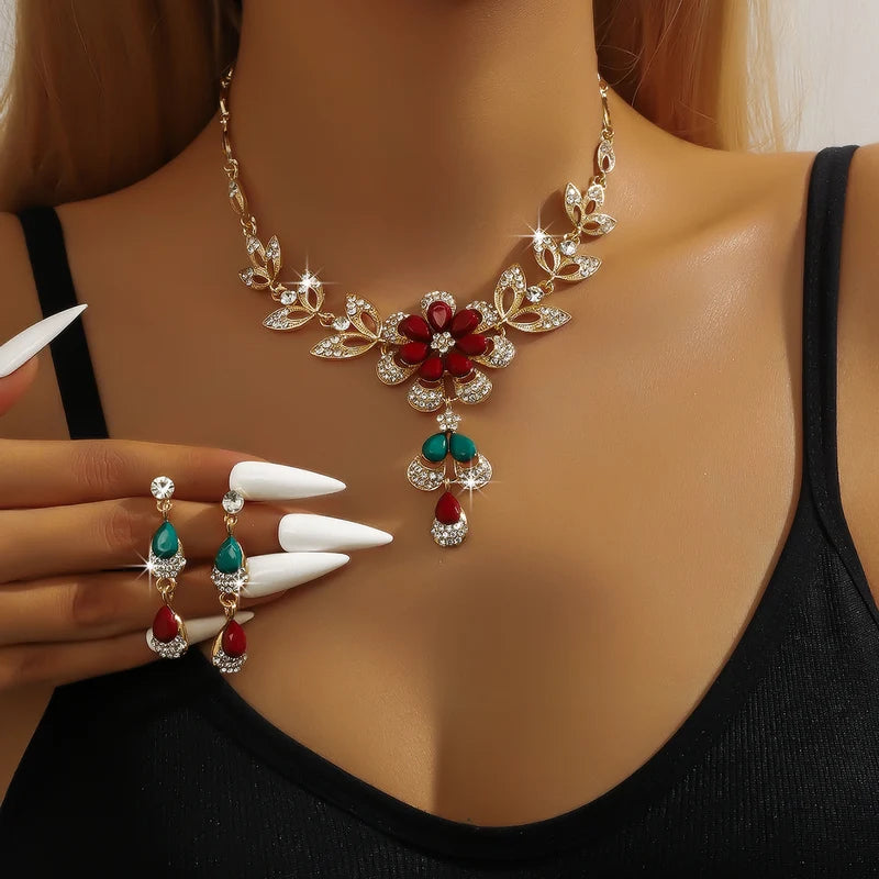 Women’s Fashion Jewelry Set Necklace Earrings Gift for Weddings Parties & Festivals