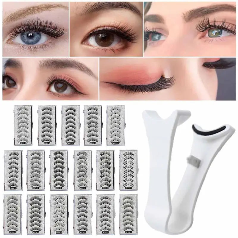Magnetic Reusable False Eyelashes Kit with Tweezers - Natural & Dramatic Styles