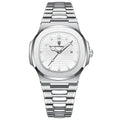 Luxury Men's Square Wristwatch Waterproof Luminous Date Quartz Watch - Stainless Steel Business & Sports Style