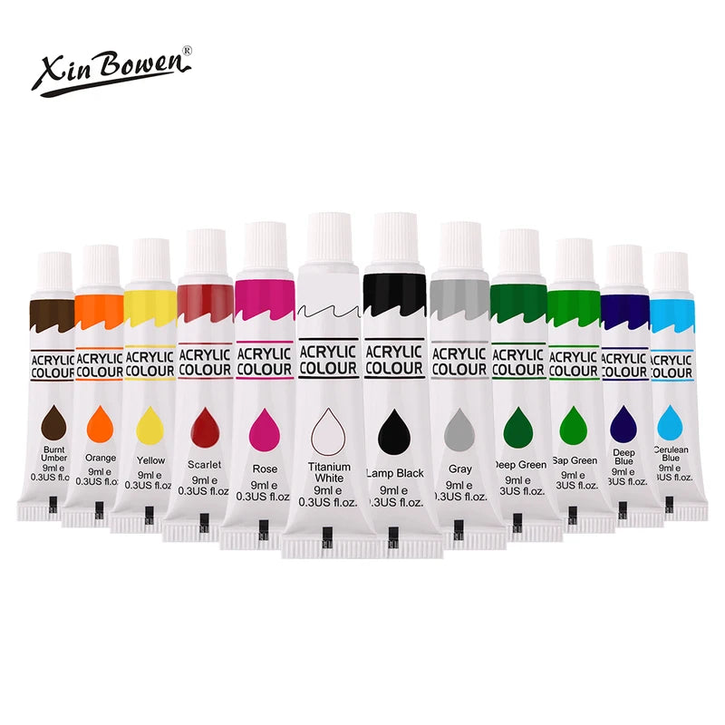 Acrylic Pigment Set 12 Colors for Art & Graffiti Painting - 9mL Wholesale