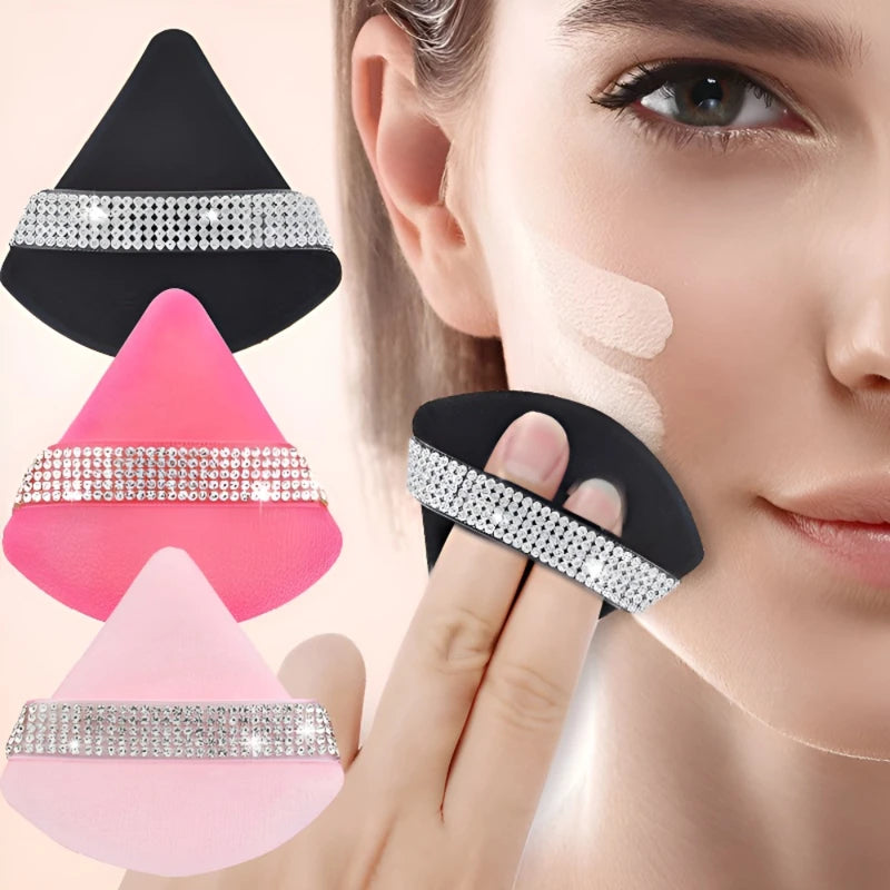 3Pcs Makeup Powder Puff Set - Soft Velvet Face Sponges for Foundation & Concealer