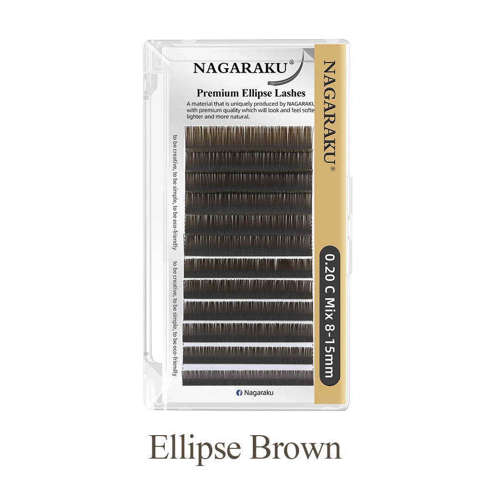 Eyelash Extension Tips Flat Split Tips Natural Charcoal Ellipse Supplies