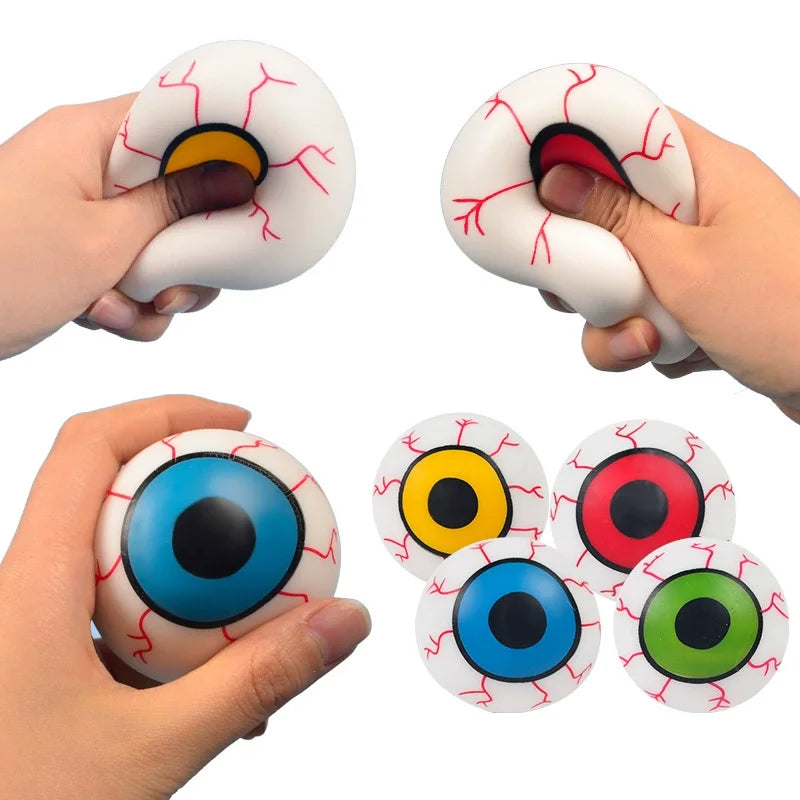 Halloween Horror Eyeball Squishy Stress Balls - Novelty Fidget Toys, Party Favors