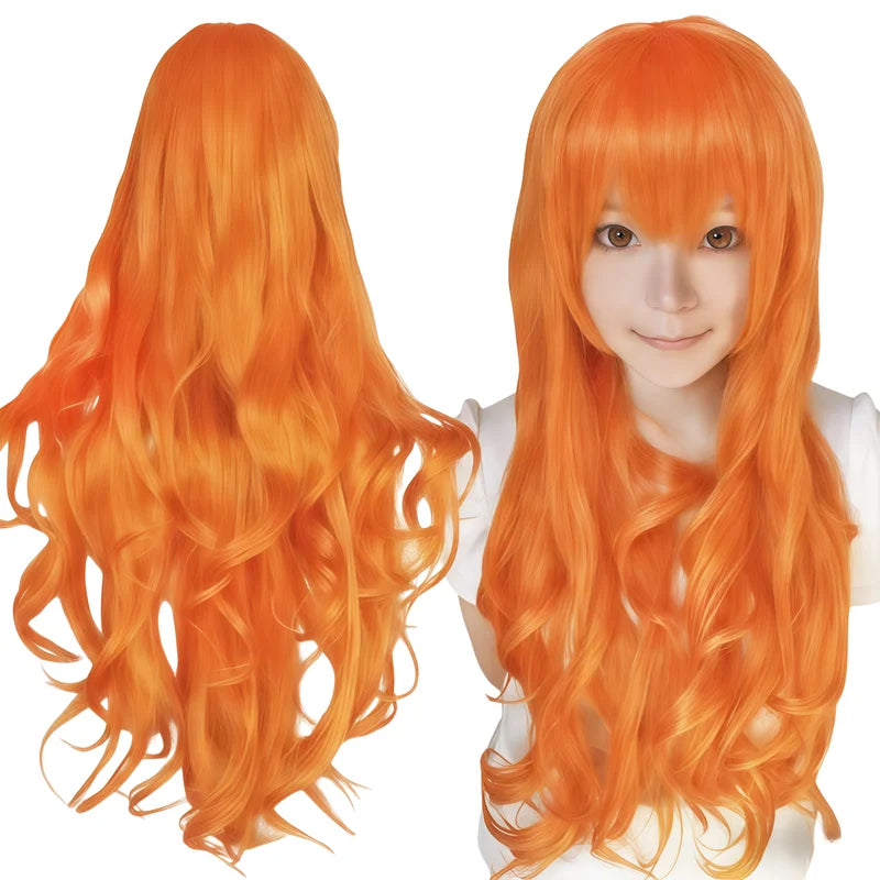 Synthetic Curly Anime Cosplay Wig with Adjustable Cap - Multiple Colors