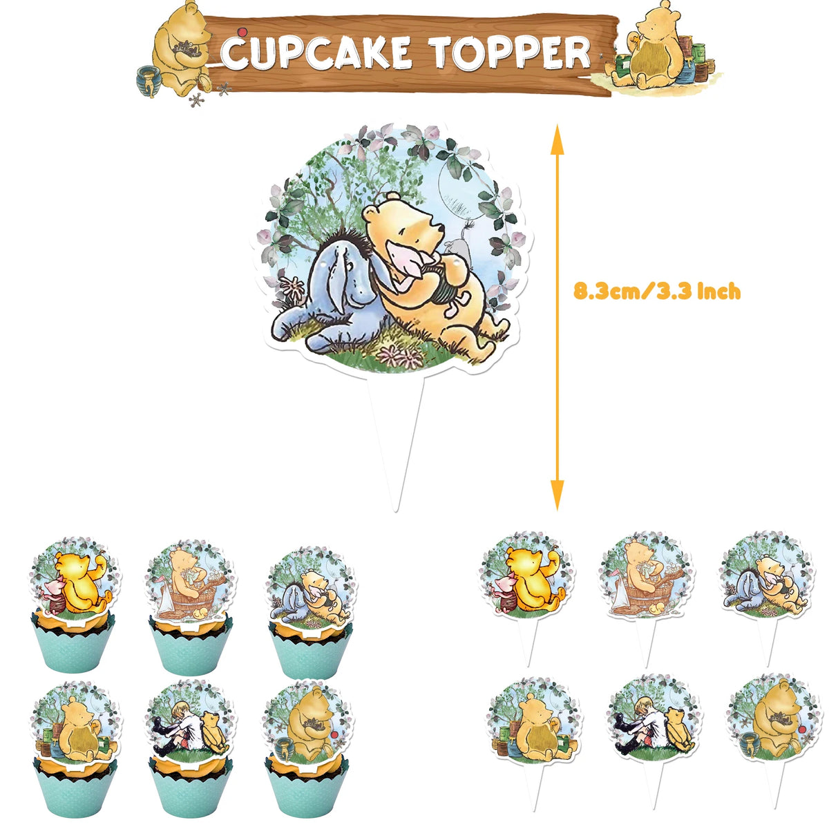 Winnie the Pooh Birthday Party Supplies Set – Disposable Plates Cups Napkins Banners for Kids & Baby Showers