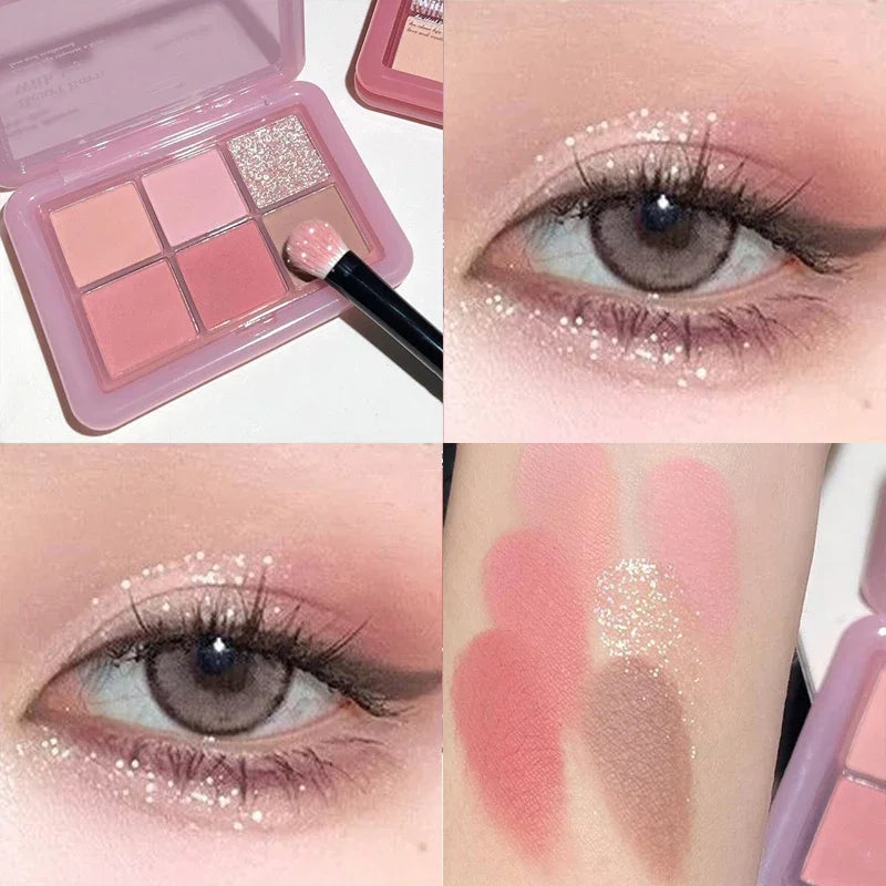 Colorful Glitter & Matte Eyeshadow Palette with 4 Shades for Makeup