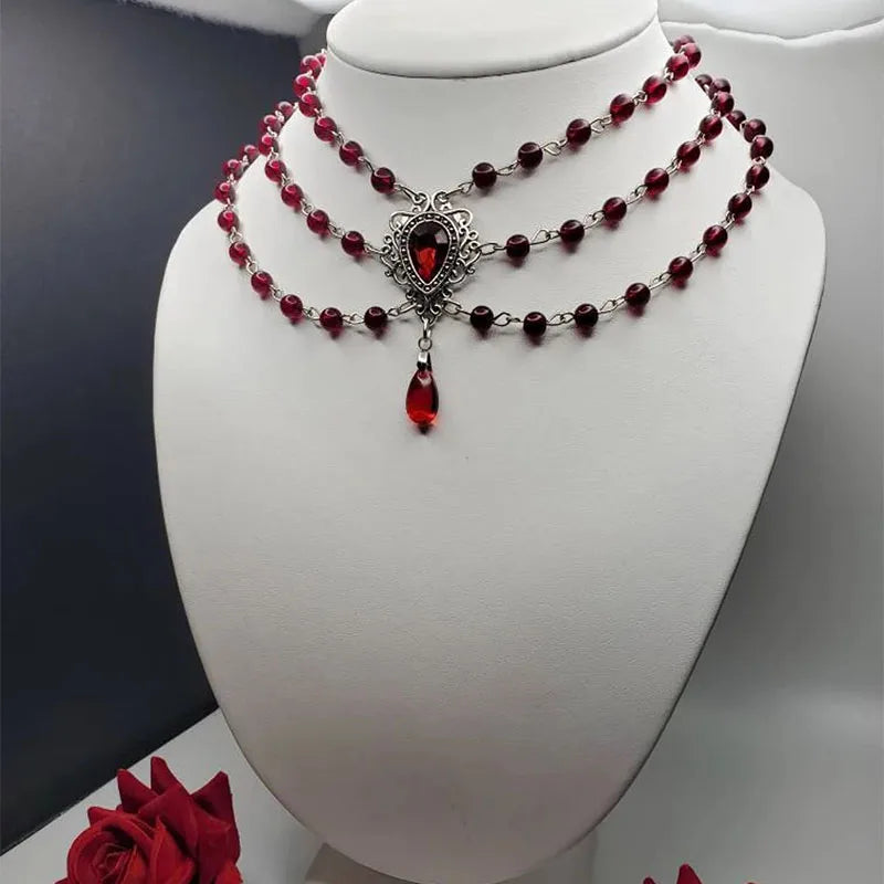 Victorian Beaded Necklace for Women Romantic Handmade Jewelry Gift