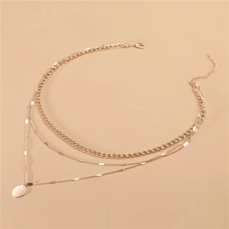 Vintage Necklace on Neck Chain Women's Jewelry Layered Accessories for Girls