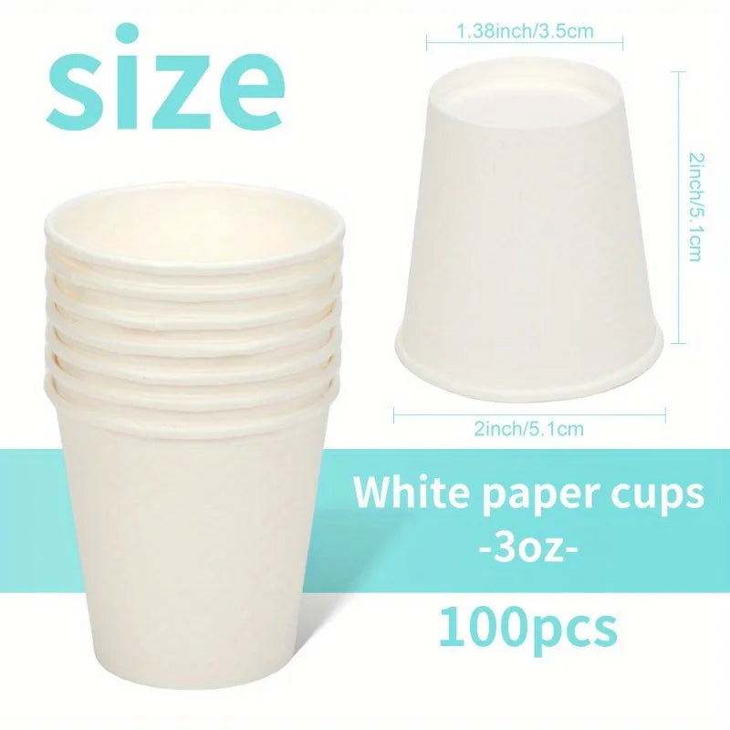 Disposable Mini Paper Cups for Snacks Drinks Sampling Coffee Party Use 100 Pack