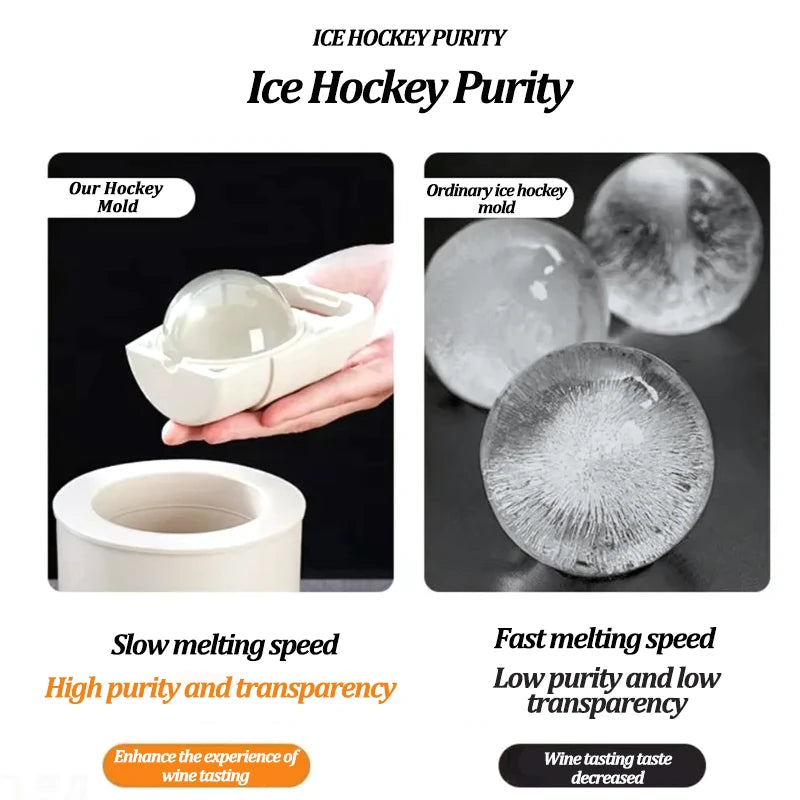 Silicone Ice Ball Mold for Whiskey Cocktails & Beverages - Clear, Slow-Melting, Food-Grade, 2-Pack