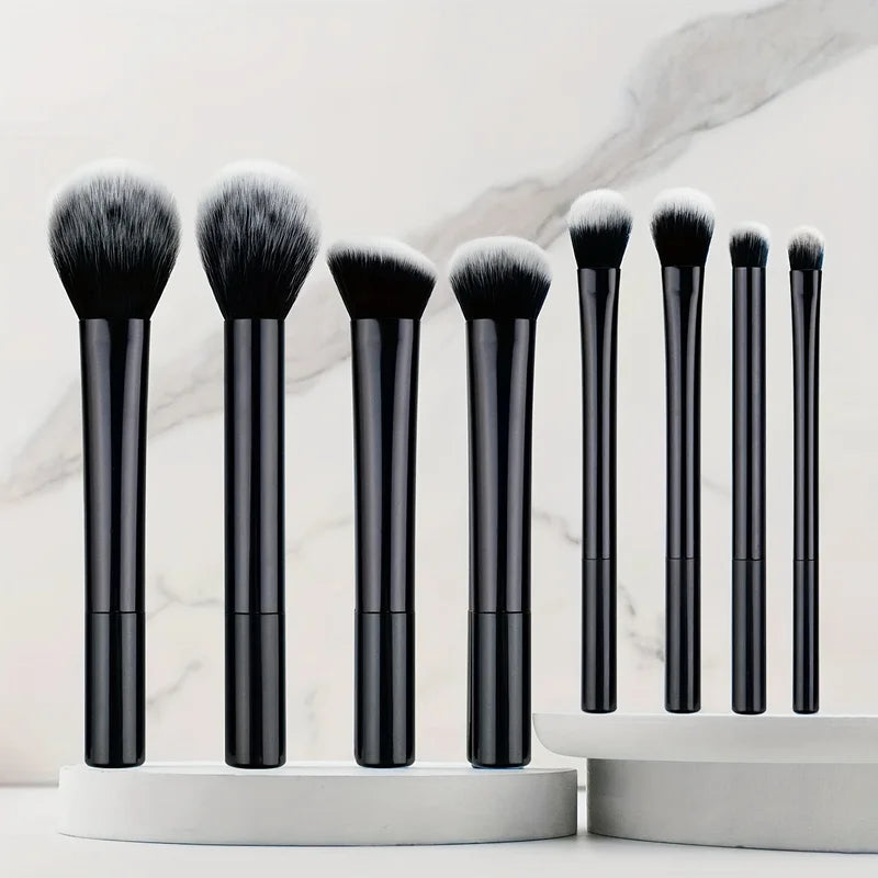 8-Piece Makeup Brush Set with Synthetic Bristles for Foundation, Blush & Eyeshadow