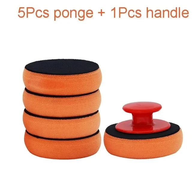 Car Wax Applicator Pads Set with Soft Foam Sponges & Ergonomic Handles for Polishing and Cleaning