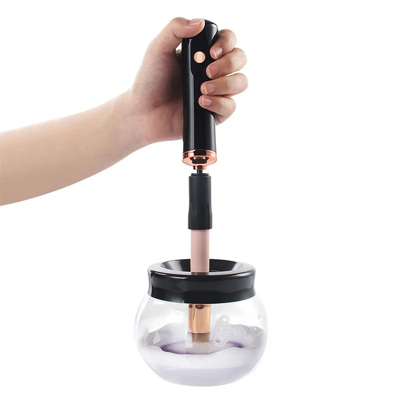 Electric Makeup Brush Cleaner and Dryer Machine with 8 Rubber Collar Sizes