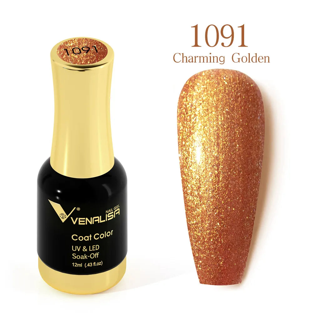 12ml Semi Permanent Nail Gel Polish - TPO Free Pastel Glitter UV LED Varnish