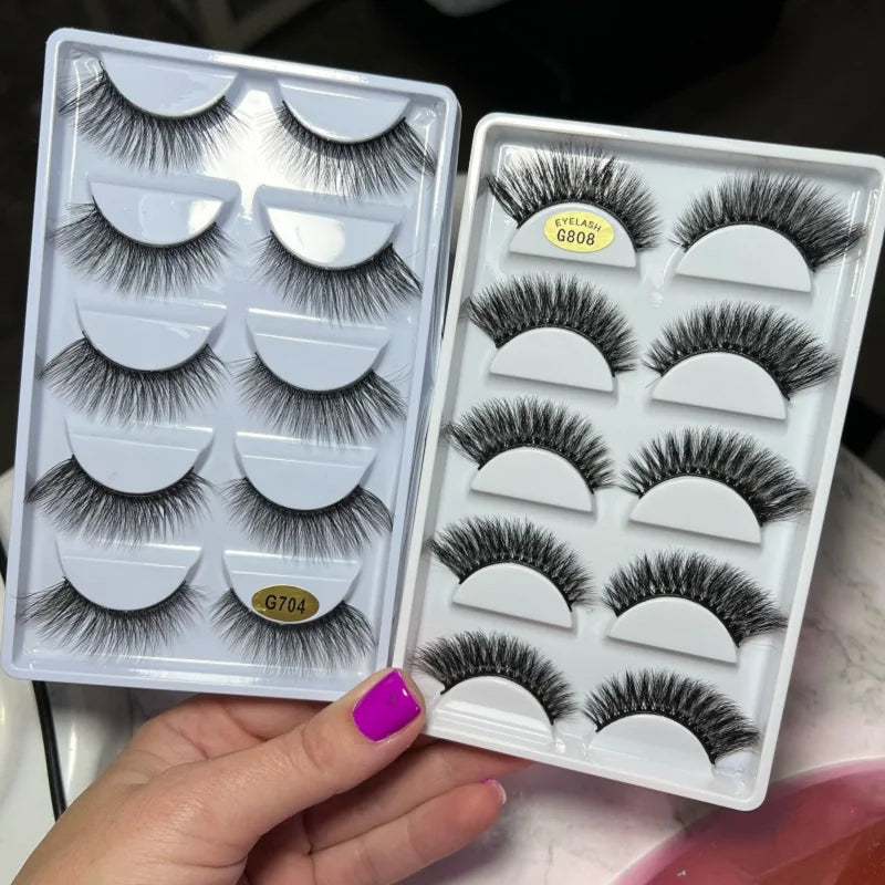 Dramatic 3D Mink False Eyelashes - Soft Fluffy Natural Long Lash Sets
