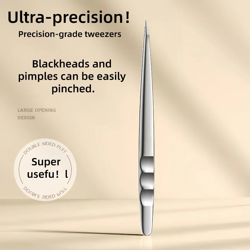 Stainless Steel Eyebrow Clip & Lash Curler Set - Wave-Shaped Tweezers for Hair Removal & Grafting