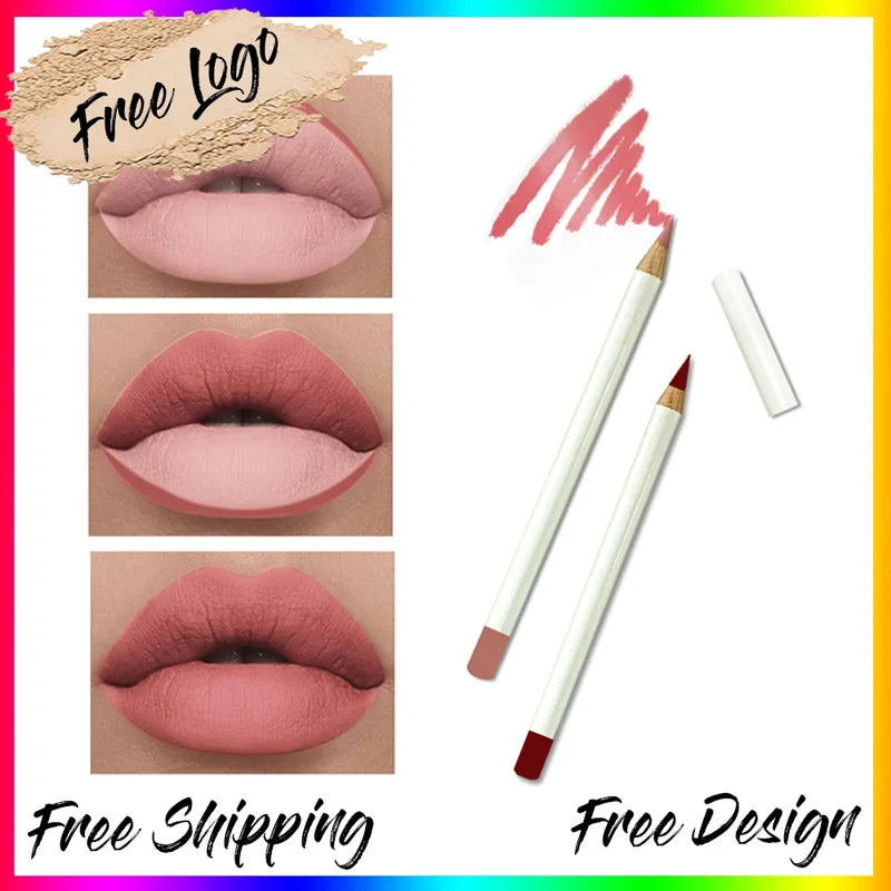 Matte Waterproof Lip & Eyebrow Pencil Set - Vegan, Multi-Color Makeup Kit