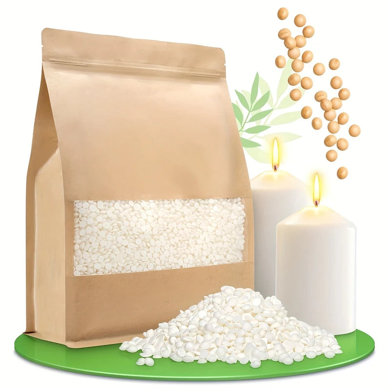 Pure Soya Wax Pellets for Candle Making - 500g/1000g Raw Materials for DIY Candles