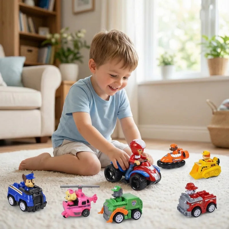 7pcs Paw Patrol Pull Back Cars Set Kids Toy Vehicles Cartoon Character Collection