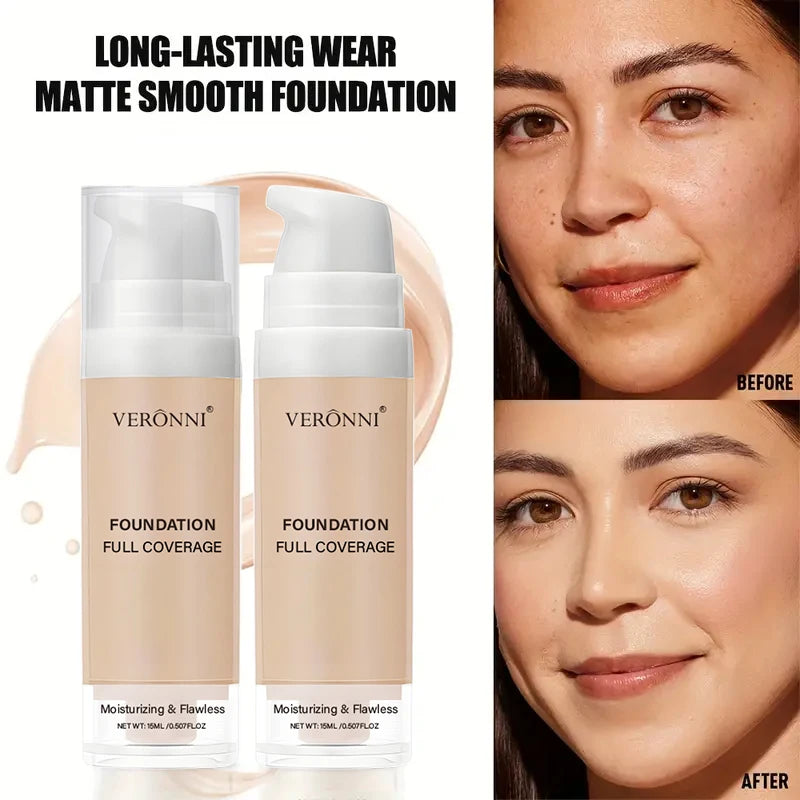 Buildable Full Coverage Liquid Foundation for Custom Skin Tones - Oil Control & Matte Finish