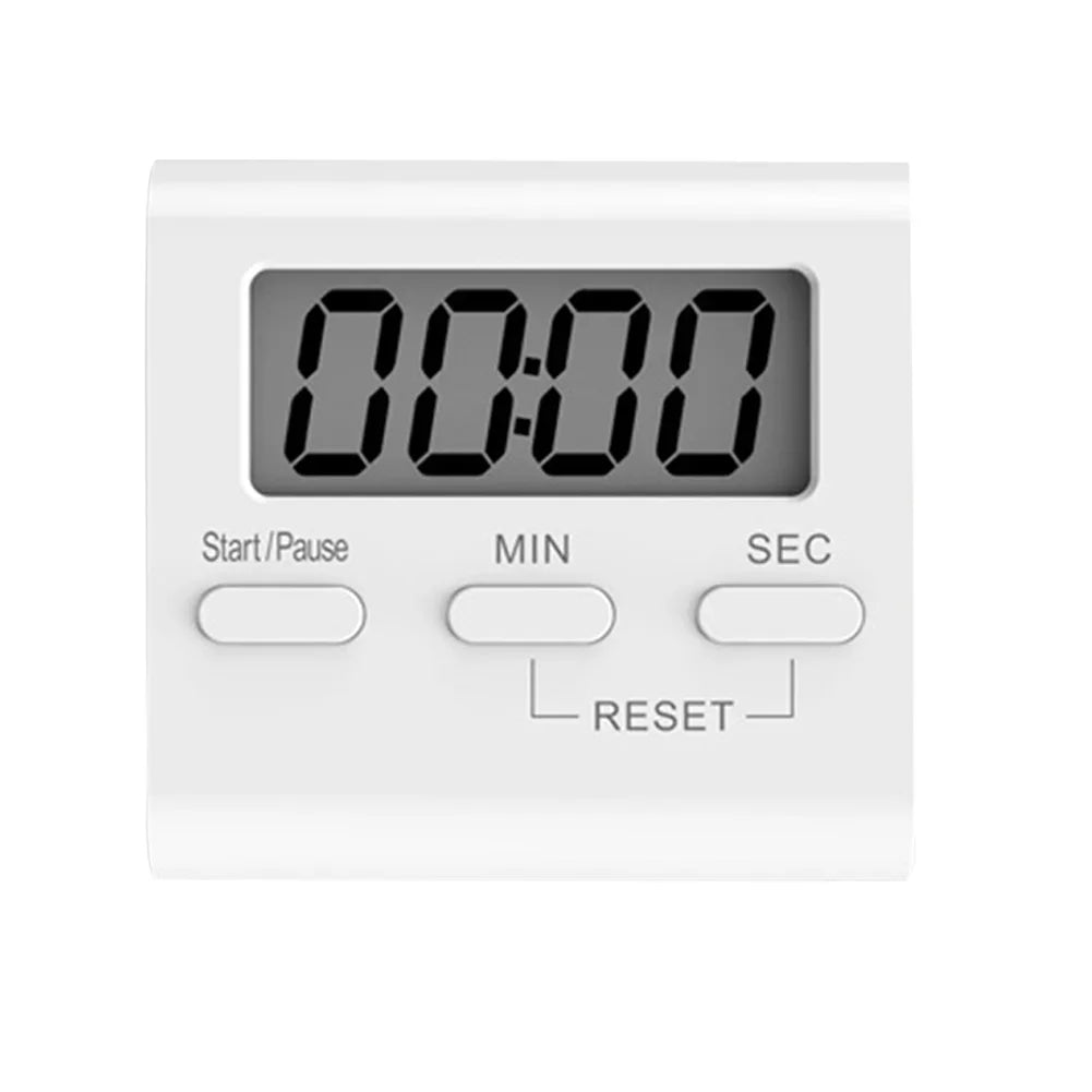 Digital Kitchen Timer LCD Countdown Timer Magnetic Stand White