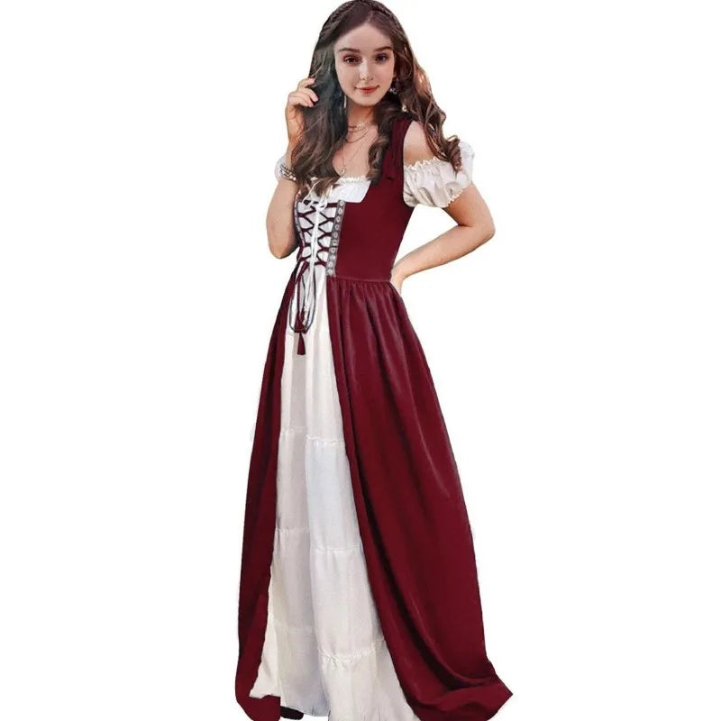 Medieval Renaissance Costume Dress for Women Halloween Cosplay Dance Performance