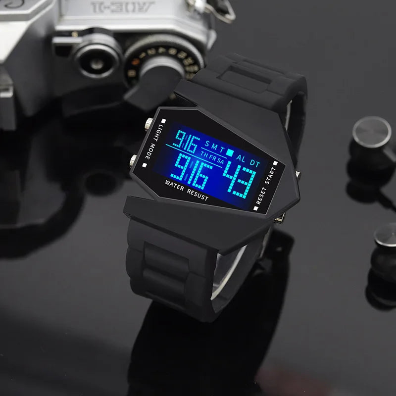 Kids Digital Sport Watch Waterproof Luminous Silicone Strap Multifunctional Alarm