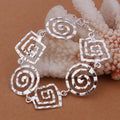 925 Sterling Silver Charm Bracelet for Women Holiday Gift Fashion Jewelry 8 Inch
