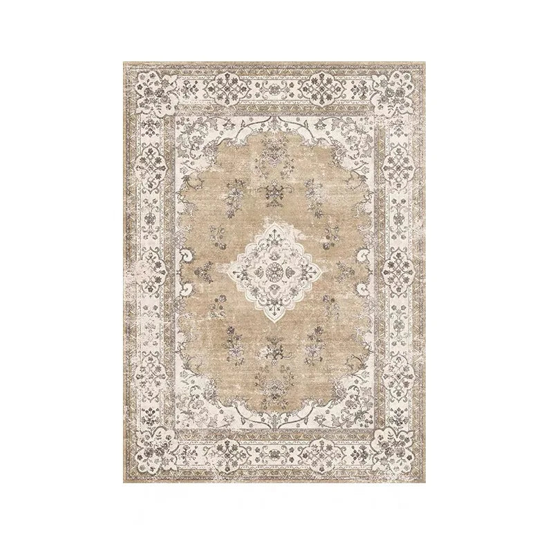 Persian Vintage Style Faux Cashmere Carpet Non-Slip Washable Bedroom Living Room Rug