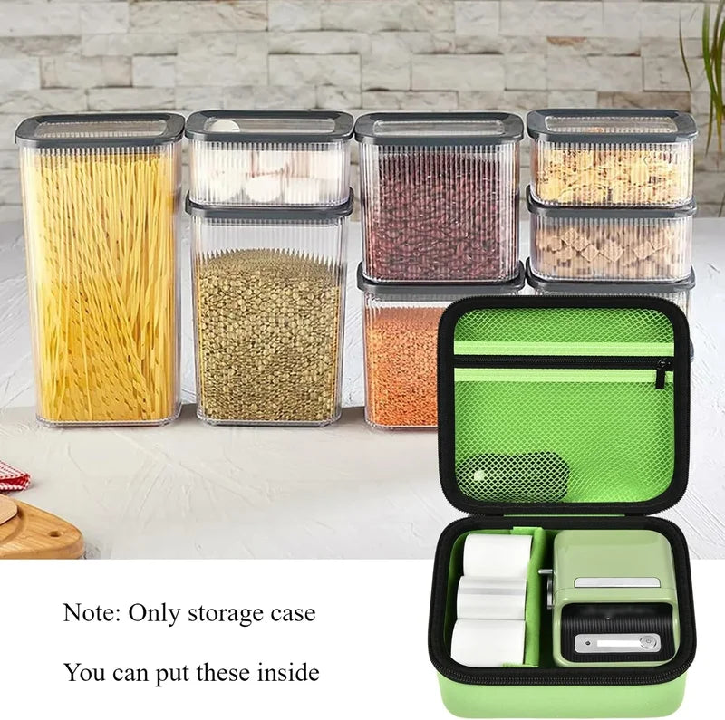 Protective Carrying Case for Wireless Label Printer with Customizable Compartments