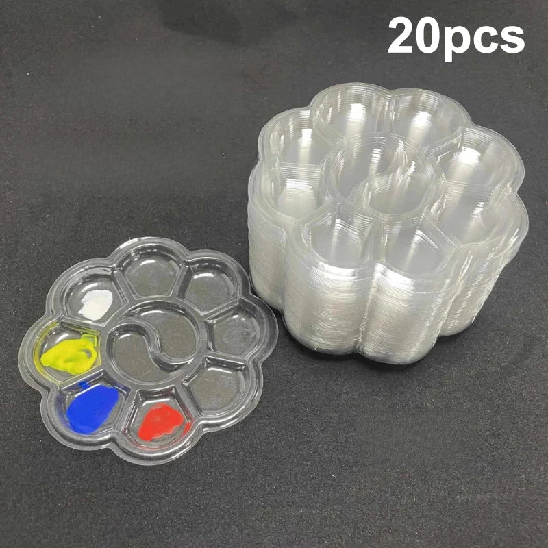 Disposable Watercolor Paint Palettes Set - 20 Plums-Shaped Art Palettes