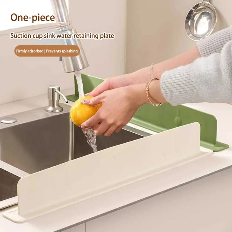 Silicone Sink Splash Guard with Suction Cup - Kitchen Sink Water Splash Protector