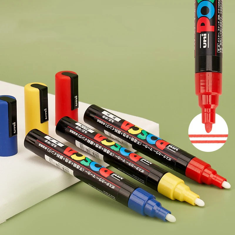 Acrylic Marker Paint Pen Set for Metal Glass Plastic Ceramic Rock Tire Paper - Full Colors