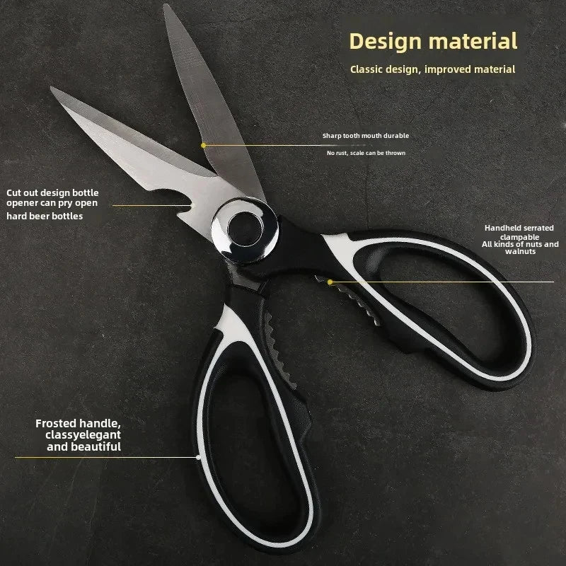 Multifunctional Stainless Steel Kitchen Scissors for Food Cutting - Pizza & Salad Slicing