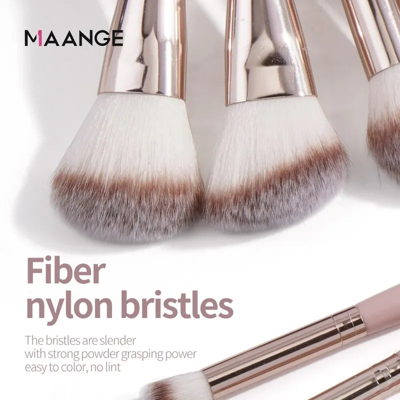 9-Piece Makeup Brush Set for Foundation, Eyeshadow, Highlighter & Blending - Soft Bristles