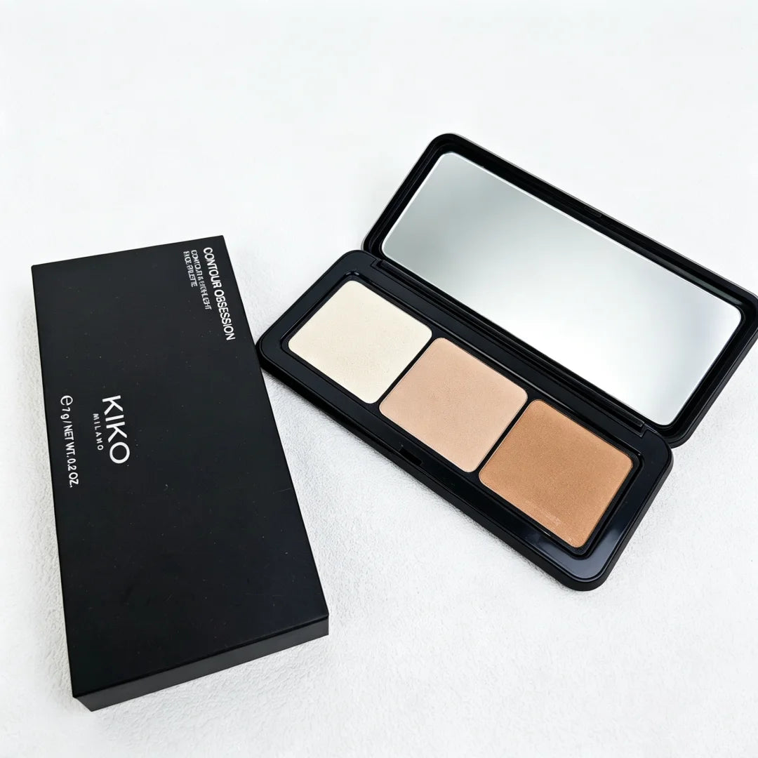 Contour & Highlighter Face Palette for Nose & Jawline Sculpting with Mirror
